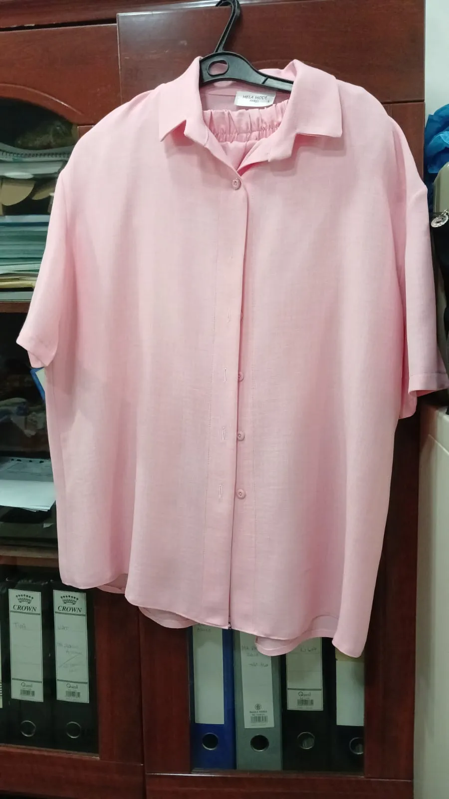 ENSEMBLE 2 PCS SHORT ET CHEMISE LINEN SET-0612