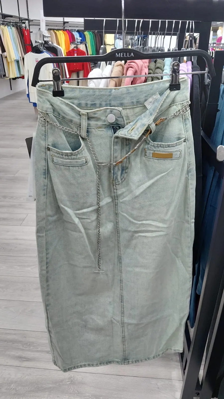 Jupe Jeans avec ceinture metal 5128#