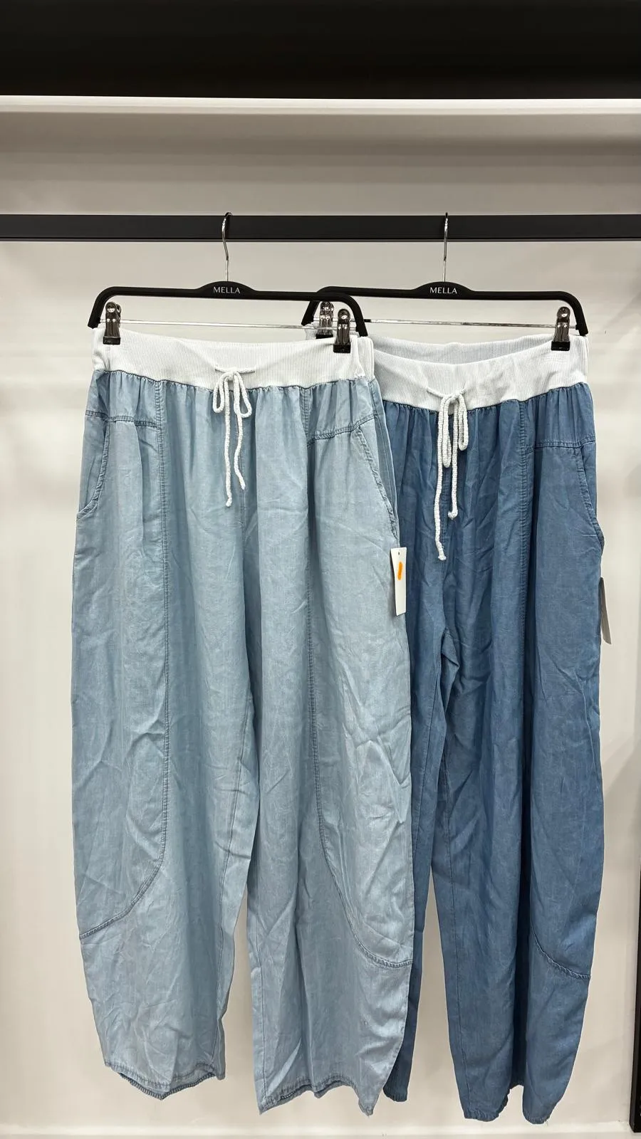 Pantalon large, lÃ©ger/Ã©lastique blanc 661637