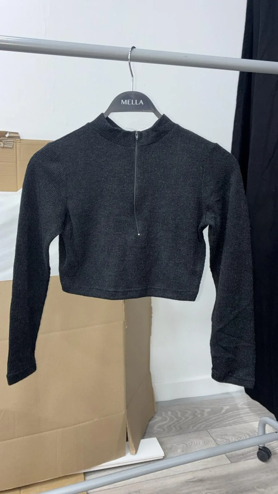 Pull crop top Ã  fermeture 115015