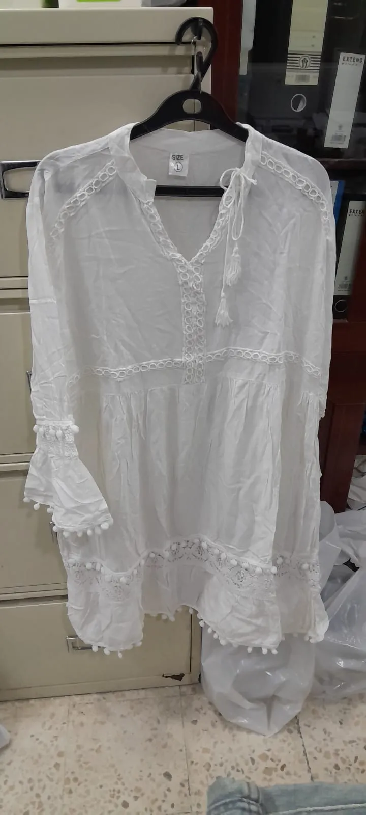 ROBE INDIENNE COURTE BLANCHE ROB-0321