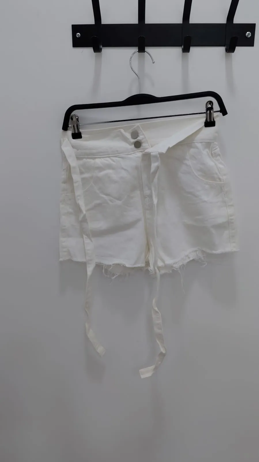 SHORT JEANS  Blanc  Ã  Ceinture  9159-3#