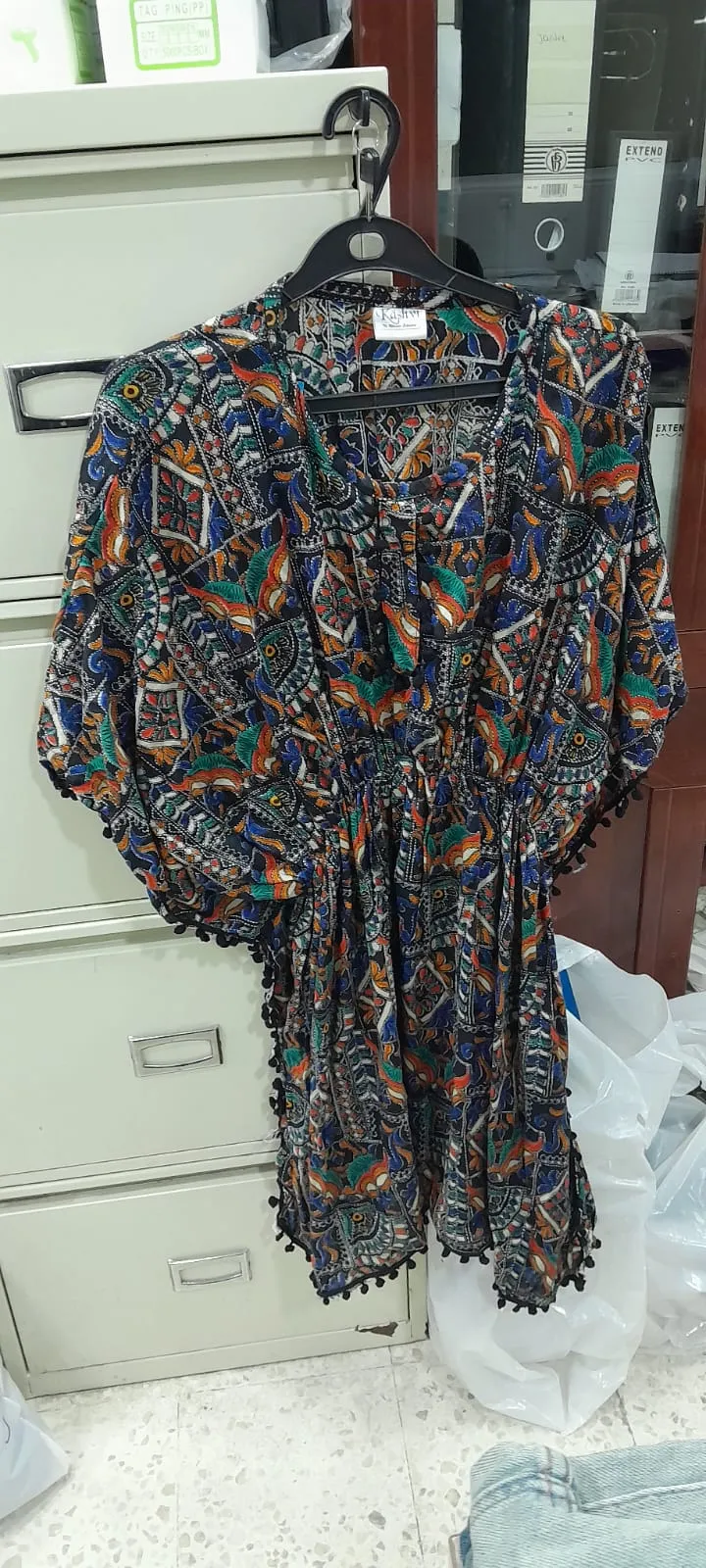 TUNIC INDIENNE FLEURIE TOP-0037
